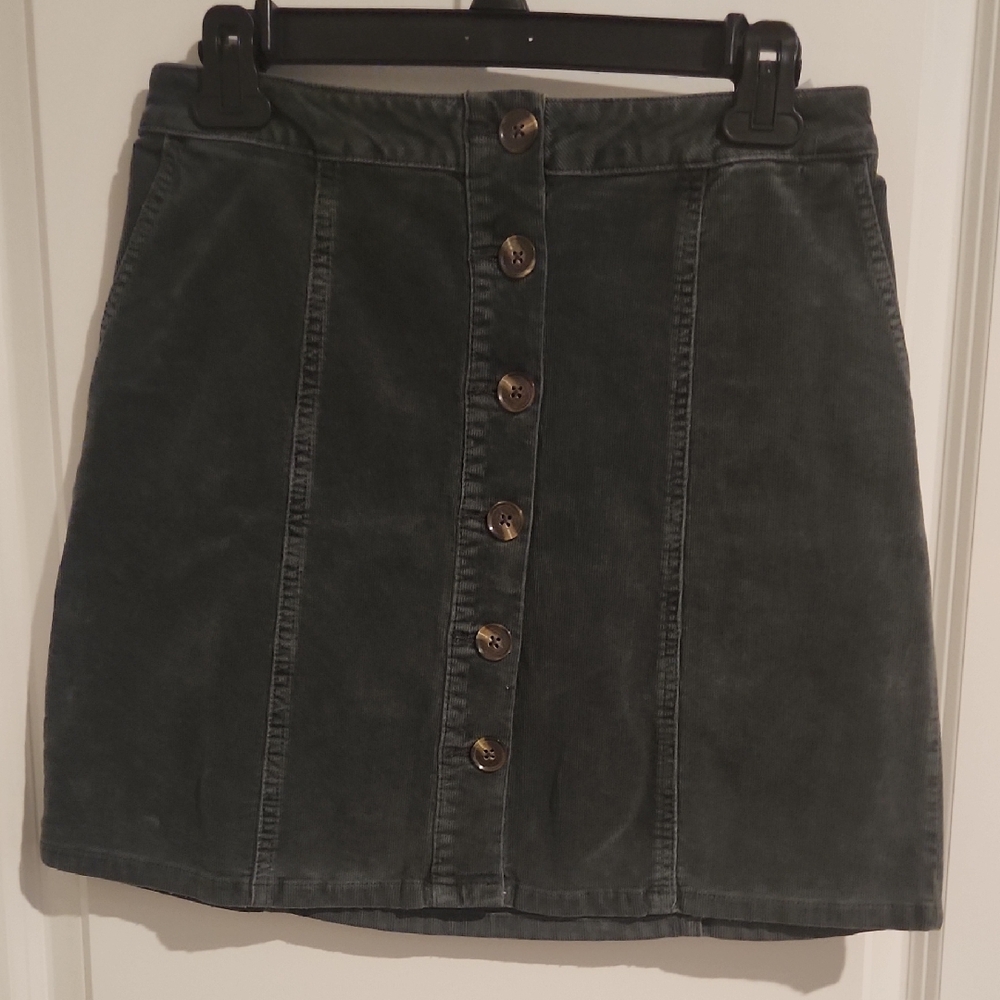 Maurices Charcoal Button-Front Skirt